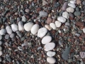 detail, 4ft diameter, found white pebbles