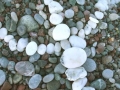 detail, 4ft diameter, found white pebbles