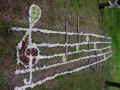 Drawing by Echo group of music in the orchard, 25ft long, sheeps wool, leaves, feathers and cider apples