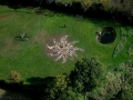 Drawing context in the field viewed from the helicopter, c. 90ft diameter